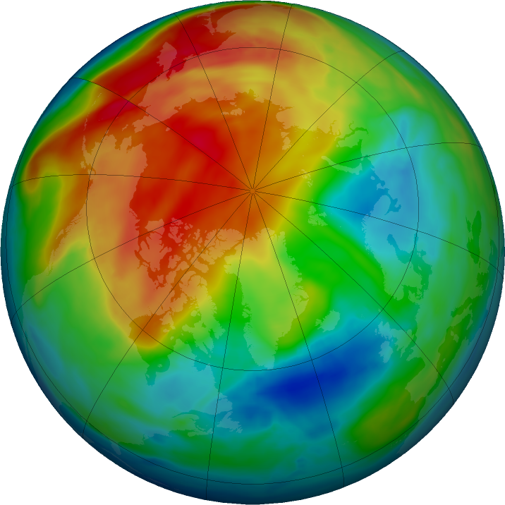 Arctic ozone map for 08 January 2021
